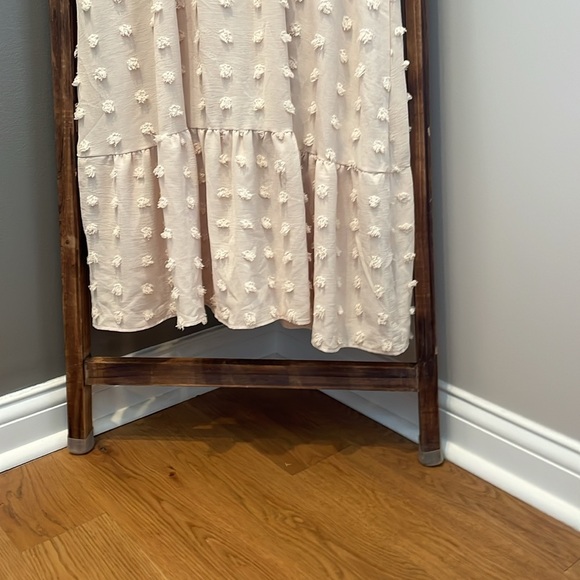 PRETTYGARDEN Women's Boho Dress Short Sleeve V Neck Swiss Dot Ruffle Tiered Maxi - Picture 5 of 16